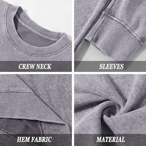 Sudadera Lisa con Efecto Ácido para Hombre, de Algodón y Felpa, para Invierno, Sudadera Oversize con Efecto Ácido, Suave y Cálida - Product Image 6