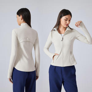 Veste de sport en nylon extensible à fermeture éclair intégrale pour femme Roregal, automne-hiver, manches longues, course à pied, entraînement, fitness, vêtements de sport - Product Image 5