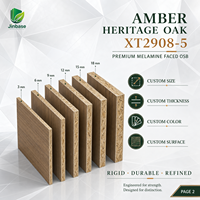 Panneau de bois aggloméré orienté (OSB) mélaminé Jinbase SXT2908-5 Amber Heritage Oak 18 mm E0 1220x2440 mm pour meubles et menuiseries