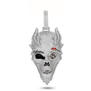 จี้หน้าฮิปฮอปแบบกำหนดเองสำหรับผู้ชาย จี้เพชรโมอิสซาไนต์ VVS ระยิบระยับ เครื่องประดับ 3 มิติ จี้เงินแท้ S925 - Product Image 5