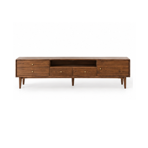 Meuble de rangement moderne en bois massif, meuble TV, meuble de salon, console de style mid-century, décoration intérieure, rangement en bois - Product Image 1