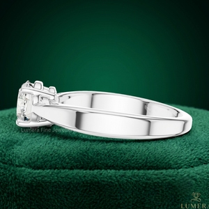 Anillo de Compromiso Solitario de Diamante Cultivado en Laboratorio, Corte Brillante Redondo, Color D, Oro Blanco de 9K-18K, Certificado IGI, para Mujer - Product Image 2