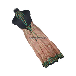 Nuevo Vestido Largo Estilo Bohemio Occidental Vintage de Seda Sari para Mujer, Elegante Vestido de Noche sin Mangas para Cena - Product Image 2