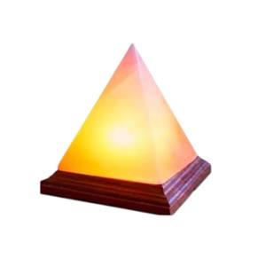 Lampe de sel de l'Himalaya de haute qualité, écologique, sculptée en forme de pyramide, avec base en bois, artisanat naturel, Sian Enterprise - Product Image 5
