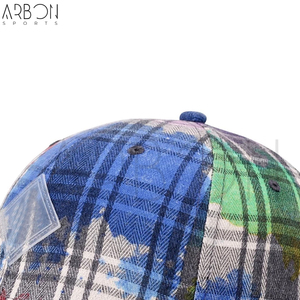 Casquettes 6 panneaux personnalisées 2026 à motif à carreaux vintage multicolore de haute qualité, par un fournisseur de premier choix, dernières nouveautés - Product Image 6