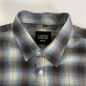 เสื้อเชิ้ตแขนยาวสไตล์สตรีทแวร์ ปักโลโก้ได้ตามต้องการ ขอบดิบ ผ้าฝ้ายลายสก็อต เสื้อเชิ้ตทำงานผ้าแฟลนเนล MOQ ต่ำ สำหรับผู้ชาย - Product Image 4