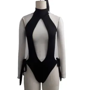 Sexy Bodysuit Swimwear Senhoras de Alta Qualidade Mais Elegante Frente Aberta One Pieces Macacão Direto de Fábrica de Bangladesh no Verão