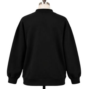 <b>Womens</b> <b>Black</b> Graphic Print Sweatshirt Long Sleeve Crew Neck Oversized Casual Pullover Bold White Letter Print Streetwear Top - Product Image 2