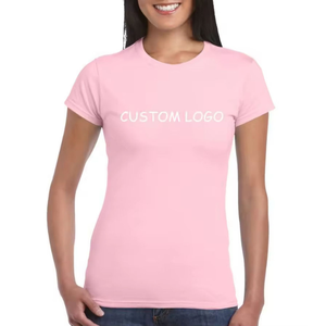 Camiseta de Mujer con Logotipo Personalizado, Nueva Colección, Corte Ajustado Informal, Cuello Redondo, Básica, Talla Grande, Manga Corta, Verano, 100% Algodón - Product Image 1