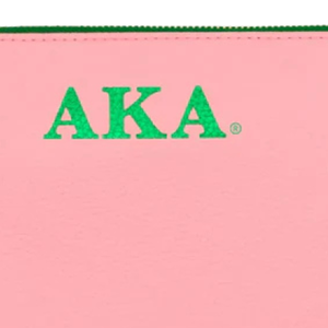 Women's Light Pink and Green Clutch <b>Wristlet</b> Pouch Zipper Cosmetic Bag Portable Makeup Organizer Travel Accessory Bag - Product Image 3