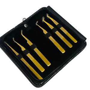 MAHFOOZ INSTRUMENTS Juego de Pinzas de Acero Inoxidable de Precisión, Duraderas, Antiestáticas, con Punta de Diamante Plateada, para Extensión de Pestañas - Product Image 2