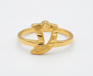 DIVYORO SCROLLWORK แหวนคลาสสิกสำหรับผู้หญิงชุบทอง 22k - Product Image 1