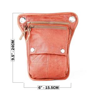 Sac de cuisse vintage de qualité supérieure en cuir véritable avec sangle réglable LLB-0095 de taille de hanche cadeau de Noël parfait - Product Image 5