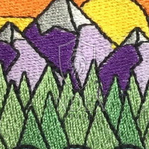 High Quality Circular Embroidered <b>Patch</b> with Mountain Landscape Design Breathable <b>Sew</b>-<b>On</b> Fabric Applique for Hats Clothing Gifts - Product Image 6