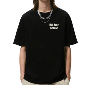 Bague grande taille 100% en coton pour hommes impression personnalisée de haute qualité logo avant et arrière o neck surdimensionné t-shirt à épaules tombantes pour hommes - Product Image 1