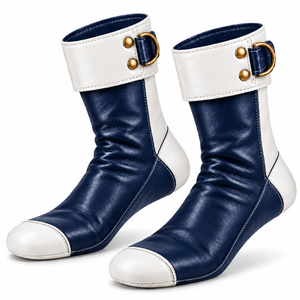 Chaussettes en cuir personnalisées Khuff pour hommes, chaussures islamiques traditionnelles mi-mollet avec boucle décorative et production sous marque privée - Product Image 1