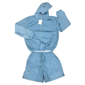 2026 High Street Plus Sizes Starter Casual Set Lightweight Reflective Windbreaker Jacket Shorts Stand Embroidery Front - Product Image 2