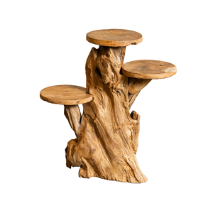 Support de présentation en racine de teck biologique de luxe, artisanal, en bois massif, pour intérieur/extérieur, décoration de la maison pour Diwali - Product Image 2