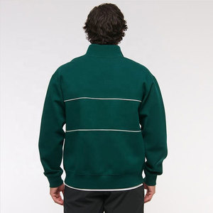 Sudadera de Forro Polar Verde para Hombre con Cierre de Cremallera, Cuello Redondo, Logotipo Personalizado Bordado en la Parte Delantera, Corte Regular, Informal, para Invierno, Tejido Jersey - Product Image 2