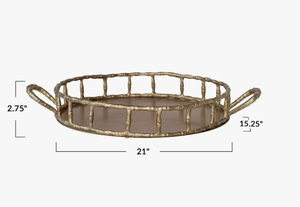 Hot Sale Wedding And Parties Table Centerpiece Oval Shape <b>Top</b> Quality Aluminum Casted Vintage Designer Serving Tray In <b>low</b> Price - Product Image 3