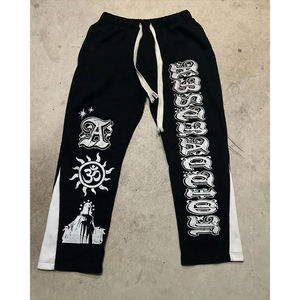 Top Quality Casual Printed Embroidery Elastic Waist <b>Flares</b> Baggy <b>Sweatpants</b> <b>Wholesale</b> OEM Breathable Sweat Pants With Drawstring - Product Image 6