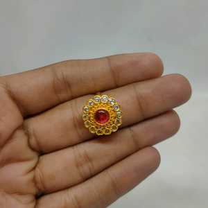 Luxury Pink Crystal Round <b>Statement</b> <b>Ring</b> Gold Plated Floral Cubic Zirconia Halo Designer Jewelry for Women Wholesale - Product Image 2