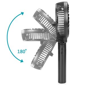 Ventilatore da Tavolo Portatile Nero Pieghevole, Alimentato a Batteria, 5-40 Ore di Autonomia, 3 Impostazioni, Accessorio Indossabile - Product Image 2