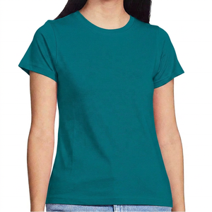 เสื้อยืดผู้หญิงขายส่ง ระบายอากาศดี ใส่สบายช่วงฤดูร้อน แขนสั้น คอกลม สกรีนโลโก้ตามสั่ง พิมพ์ลายดิจิตอล ผ้าฝ้ายเจอร์ซีย์ 100% คุณภาพสูง - Product Image 2