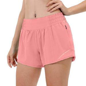 Fait sur mesure 100% polyester rose dames pantalon chaud taille moyenne sport Fitness Yoga Shorts meilleur prix d'usine au Bangladesh - Product Image 1