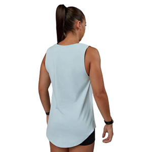 Wholesale Women's Light Blue Sleeveless Tank <b>Top</b> O-Neck Knitted Breathable Casual Wear for Gym Fitness Training - Product Image 2