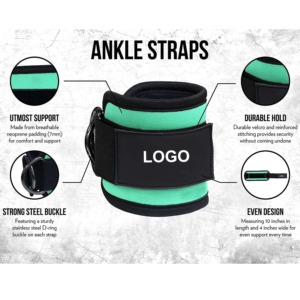 Padded Neoprene Ankle Straps Cable <b>Machine</b> Attachments Leg <b>Glute</b> Kickbacks Workout Fitness Exercise Foot Belt Cuffs Adult Pack - Product Image 6