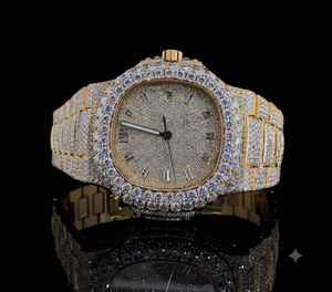 Reloj de Lujo para Hombre, Ovalado, Mecánico, Analógico, de Acero Inoxidable, con Diamantes, Estilo Hip Hop, Personalizado - Product Image 3