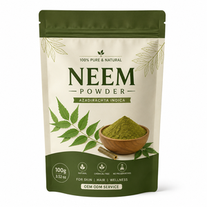 Poudre de Neem 100% Pure de Qualité Supérieure OEM ODM 100g, Séchée Naturellement, Qualité Cosmétique, pour Soutenir les Soins et la Croissance Naturels des Cheveux - Product Image 1