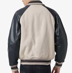 <b>Leather</b> Sleeve Baseball Varsity <b>Jacket</b> Baseball Letterman Varsity Bomber <b>Jacket</b> PU Baseball Varsity <b>Jacket</b> <b>Men</b> Casual - Product Image 2