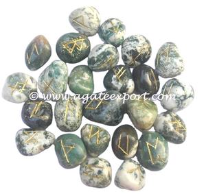 Juego de runas Futhark de color verde, caja de cristales, piedras curativas, artesanías de cristal, piedra rúnica semipreciosa - Product Image 3