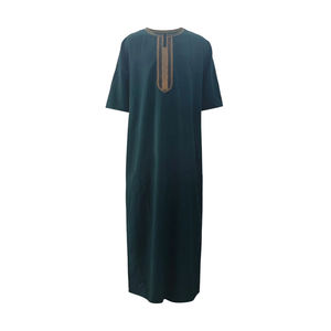 Túnica Islámica Transpirable de Algodón de Secado Rápido para Hombre, Estilo Árabe, Manga Larga, Jubba Holgada con Cuello Alto Bordado - Product Image 2