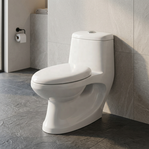 Modern Floor Mounted One Piece Siphonic <b>Ceramic</b> Toilet With Bidet For South American Residential Projects - Product Image 6