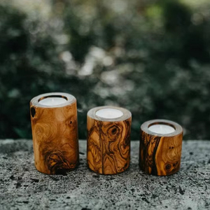 Portavelas de madera de lujo con recipientes y tapas, hecho a mano, decoración navideña para el hogar, tamaño e impresión personalizables por G:E - Product Image 2