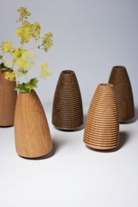 New Arrival <b>Tall</b> Rounded Wooden Flower Vase Handmade Minimal Natural Grain Decorative <b>Table</b> Accent Holder - Product Image 4