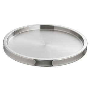 Bandeja de Servir Circular de Acero Inoxidable con Diseño Minimalista, Accesorio de Cocina, Adorno Decorativo a un Precio Accesible - Product Image 1