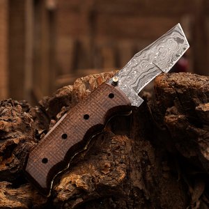 Cuchillo Plegable Estilo Tanto de Acero de Damasco Hecho a Mano, Cuchillo de Bolsillo Afilado como una Navaja con Perilla de Pulgar y Bloqueo Liner Lock, Cuchillos Plegables OEM Personalizables - Product Image 3