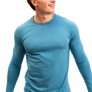 Nouveaux T-shirts à manches longues pour hommes 100% coton écologiques à séchage rapide, col rond, coupe classique, pour la gym, l'entraînement et la course à pied - Product Image 5