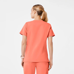 Conjunto de Uniforme Médico para Mujer al por Mayor, Cuello en V, Manga Corta, Uniforme de Enfermería, Ropa de Trabajo para el Sector Sanitario, Suministro OEM Personalizado con Diseño a Medida - Product Image 3