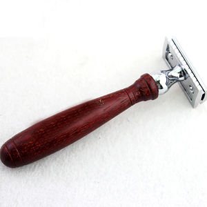 Maquinilla de afeitar clásica de doble filo con mango de palisandro para afeitado masculino y depilación femenina - Product Image 3