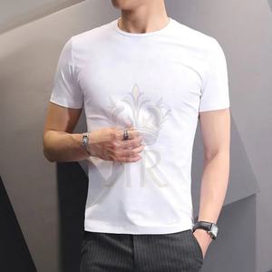 T-shirt décontracté pour homme en coton 100% avec étiquette tissée personnalisée, tissu en molleton, design OEM - Product Image 3