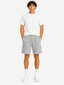 Shorts de sport gris clair pour homme, en mélange de coton doux, décontractés, pour l'été, coupe décontractée, shorts d'entraînement confortables, shorts de gym - Product Image 1
