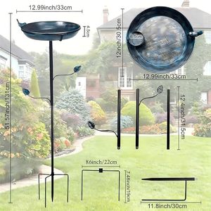 Nuevo y Elegante Baño para Pájaros de Metal con Soporte Resistente para Jardín y Actividades de Alimentación de Aves Silvestres - Product Image 2