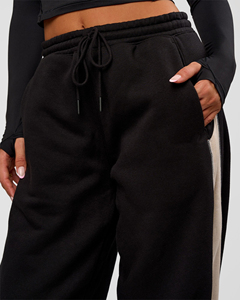 Pantalones Harem de Forro Polar de Cintura Alta para Mujer con Cordón Lateral, Corte Holgado, Largos, Estilo Casual de Otoño - Product Image 5
