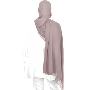 Hiyab Clásico de Chifón, Largo y Ligero, con Patrón Sólido, Elástico en Cuatro Direcciones, Transpirable, Regalo para Mujeres Musulmanas - Product Image 2
