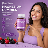 Gomitas de Magnesio de Marca Privada OEM con Sabor a Bayas Mixtas, Sin GMO y Sin Gluten, para la Relajación Muscular y el Apoyo al Estilo de Vida Activo